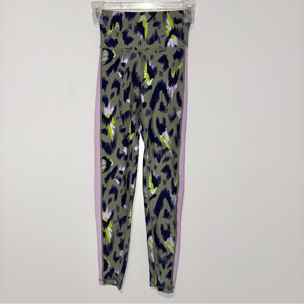 Aerie High-waisted Move 7/8‎ Leggings leopard purple green size XS
